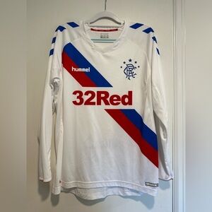 Hummel Rangers 2018-19 Away Long Sleeve Soccer Futbol Football Jersey Mens Sz: L